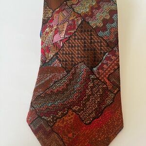 Missoni Men's Multicolor Patchwork Silk Tie - Brown & Red